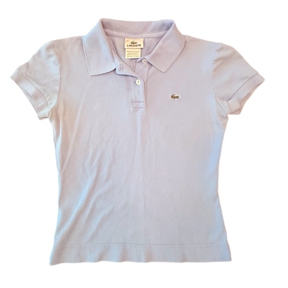 Lacoste Y2K Light Blue Women’s Short Sleeve Polo Tee Size 36 XS/Small MSRP $98 - Picture 1 of 10
